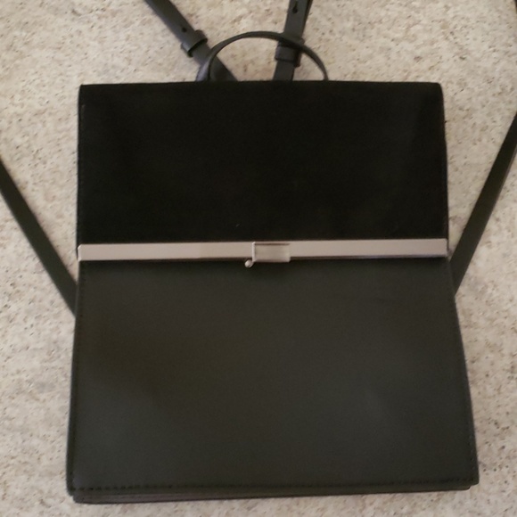 ZARA black leather suede convertible backpack - Picture 2 of 8